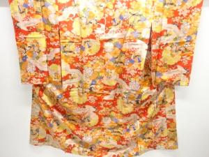 アンティーク　鶴に毬・花模様長襦袢